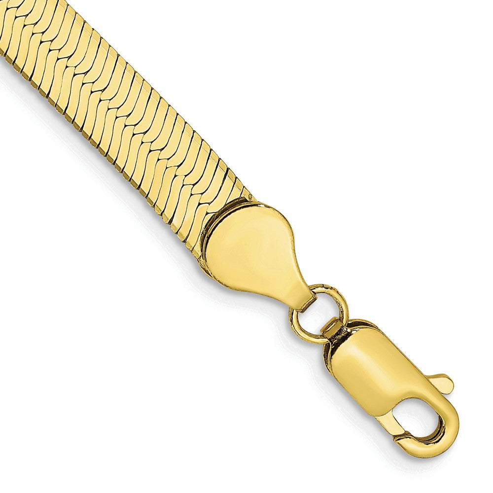 10K Yellow Gold 5.5mm Silky Herringbone Chain Bracelet 7"-8"