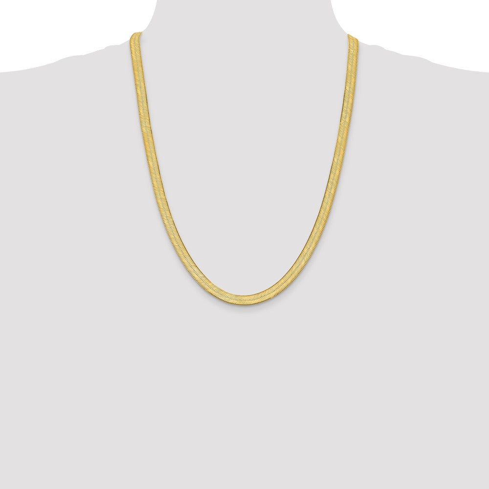10K 6.5mm Silky Herringbone Chain - Product Photo