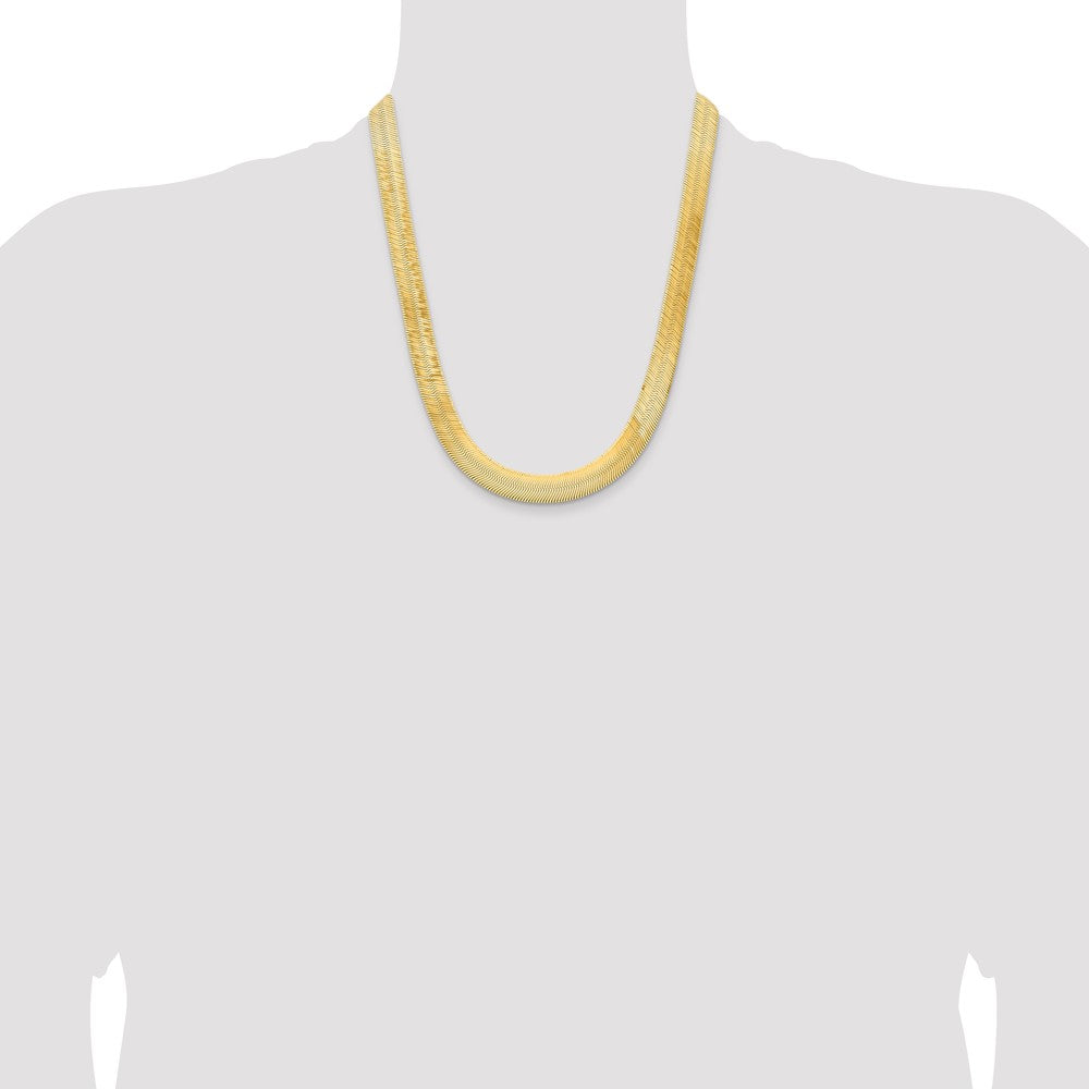 10K 10mm Silky Herringbone Chain - Product Photo