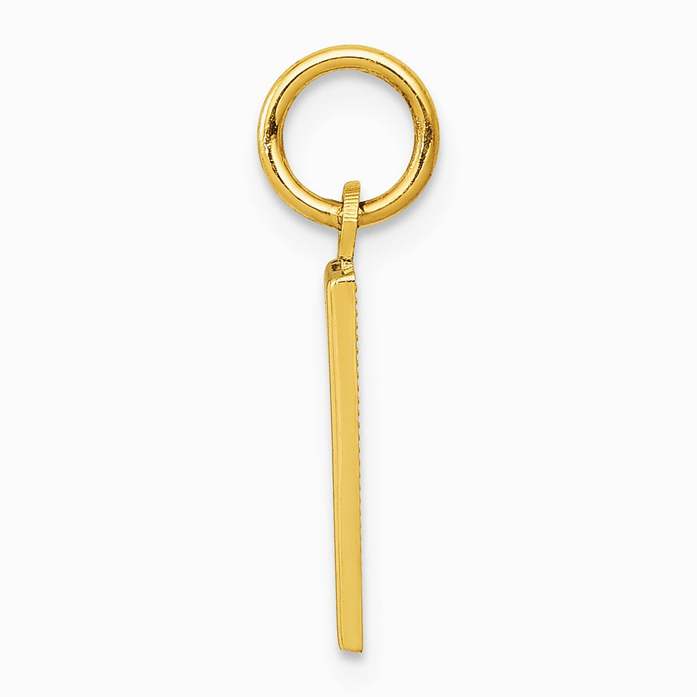 10K / 14K Yellow Gold Small Polished Number 1 Charm - Product Photo