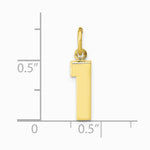10K / 14K Yellow Gold Small Polished Number 1 Charm - Product Photo