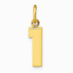10K / 14K Yellow Gold Small Polished Number 1 Charm - Product Photo