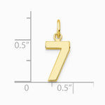 10K / 14K Yellow Gold Small Polished Number 7 Charm - Product Photo