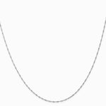 14K White Gold 1mm Carded Singapore Chain Necklace 16"-24" - Product Photo