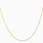 14K Yellow Gold 1mm Carded Singapore Chain Necklace 16"-24" - Product Photo