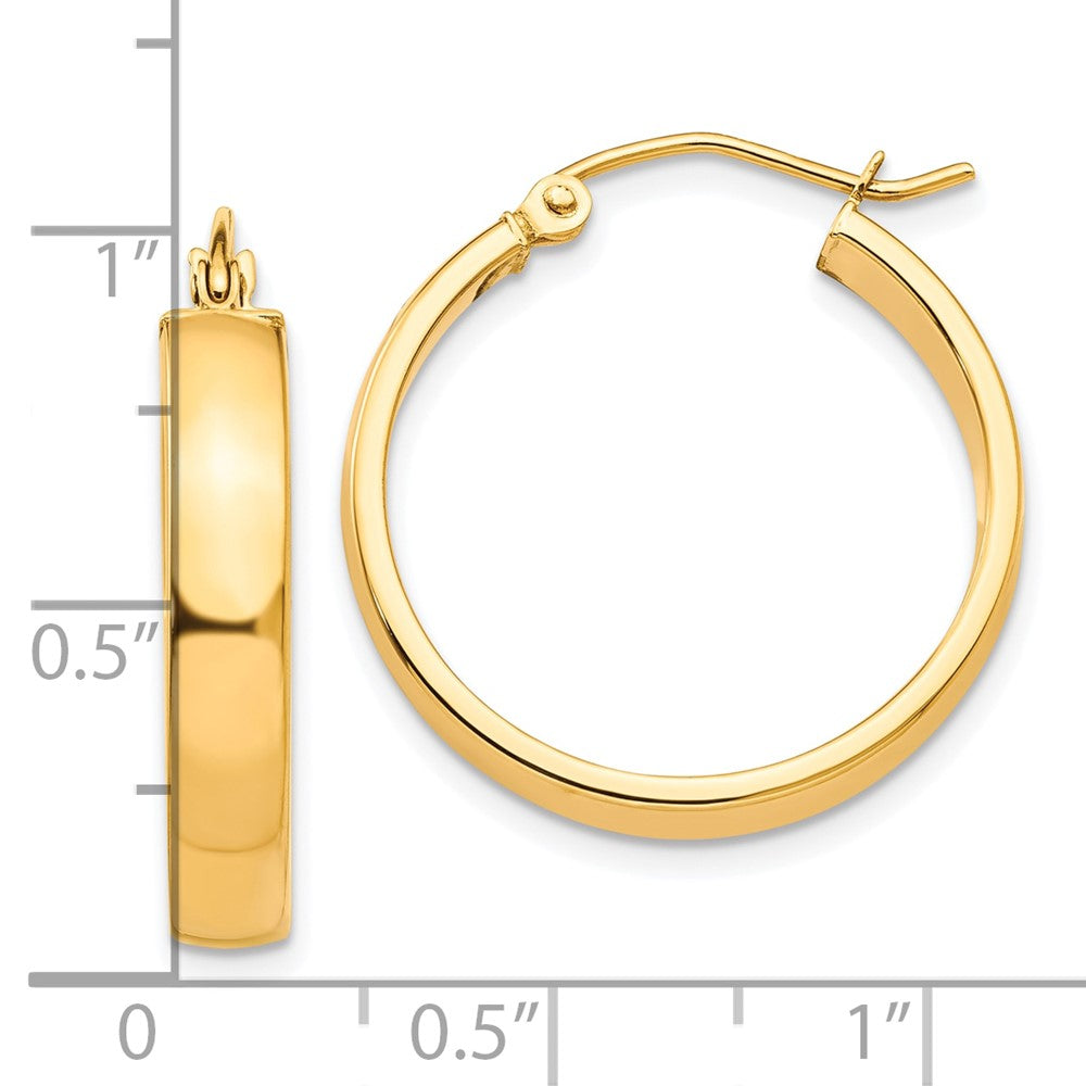 10K Yellow Gold Polished Hoop Earring - Product Photo