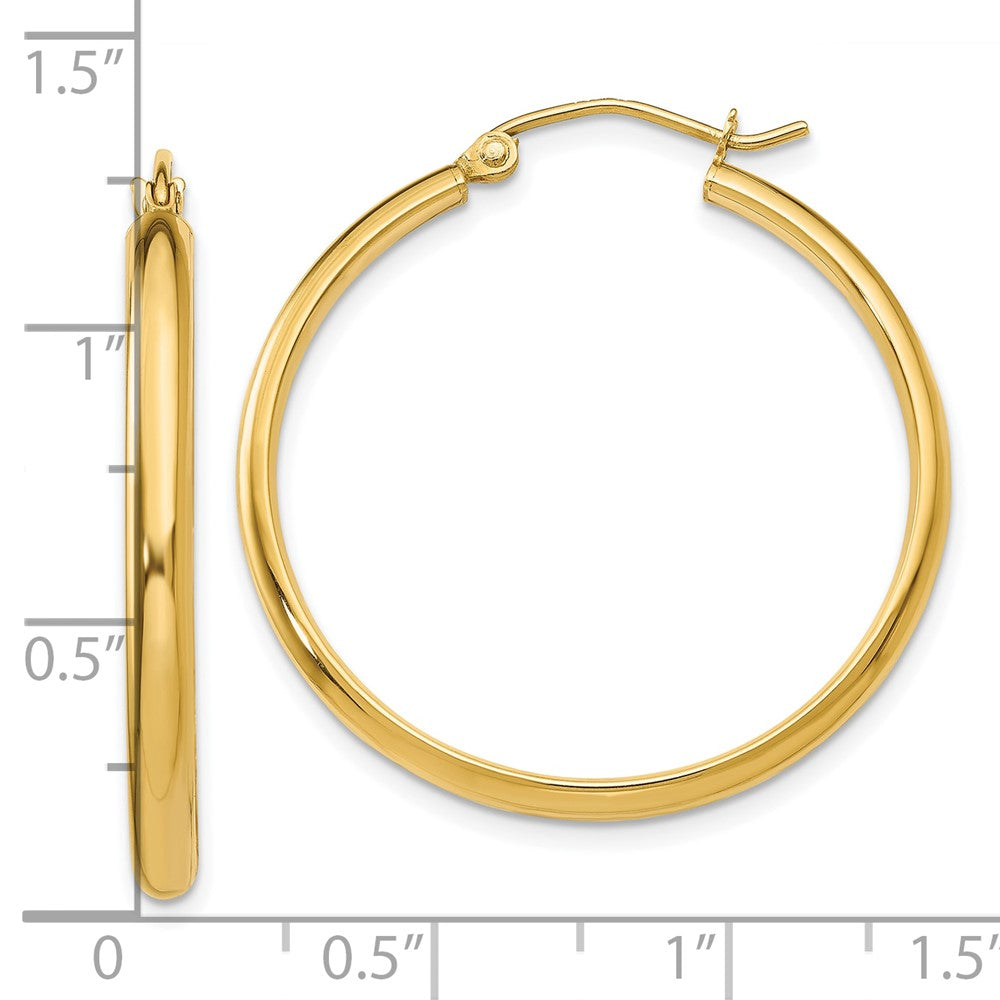 10K Yellow Gold Polished Hoop Earring - Product Photo
