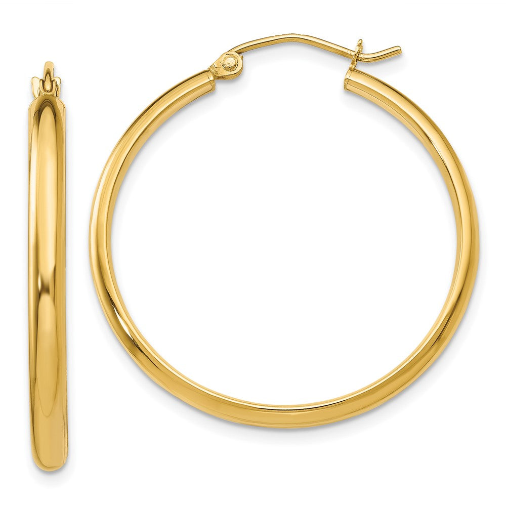 10K Yellow Gold Polished Hoop Earring - Product Photo