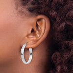 10k White Gold Polished Hoop Earring - Product Photo