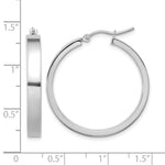 10k White Gold Polished Hoop Earring - Product Photo