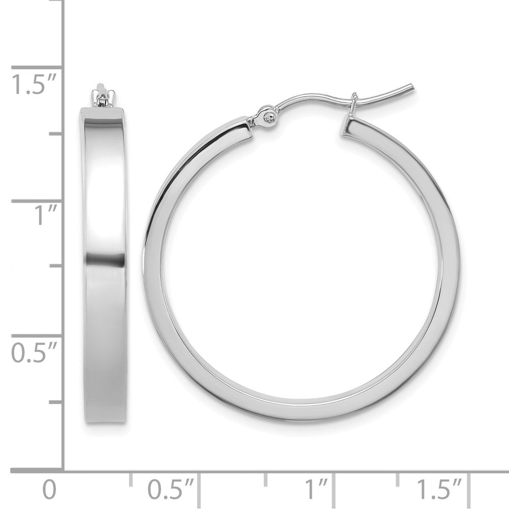 10k White Gold Polished Hoop Earring - Product Photo