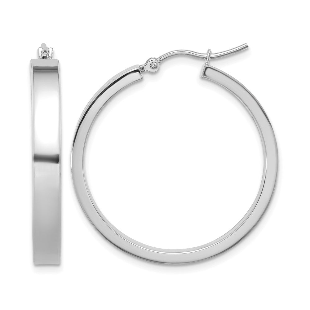 10k White Gold Polished Hoop Earring - Product Photo