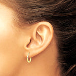 10K Yellow Gold 1.5x15mm Diamond Cut Hoop Earrings - Product Photo