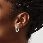 10K White Gold Polished Hoop Earring - Product Photo