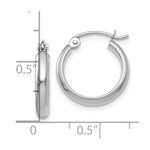 10K White Gold Polished Hoop Earring - Product Photo