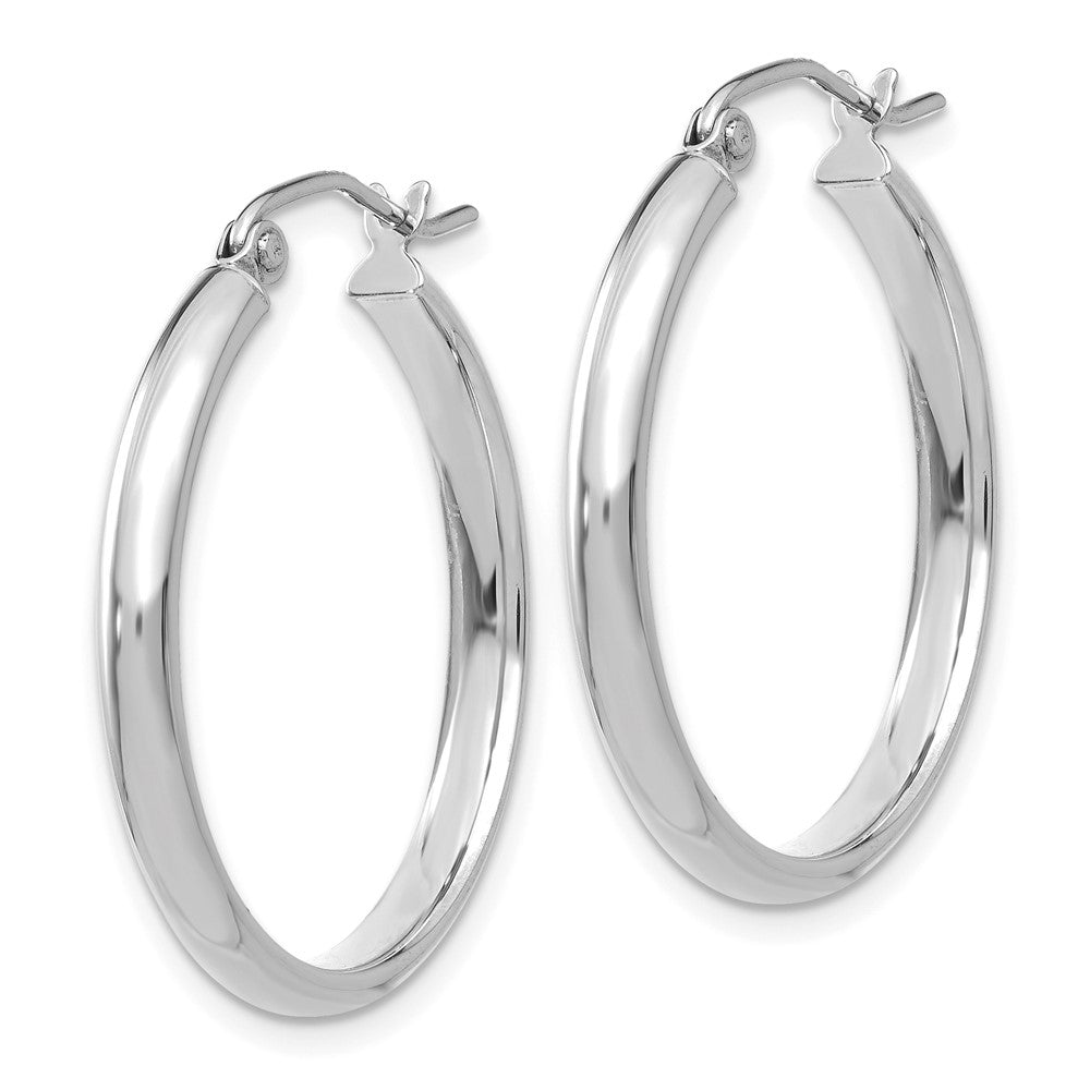 10k White Gold Polished Hoop Earring - Product Photo