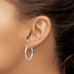 10k White Gold Polished Hoop Earring - Product Photo
