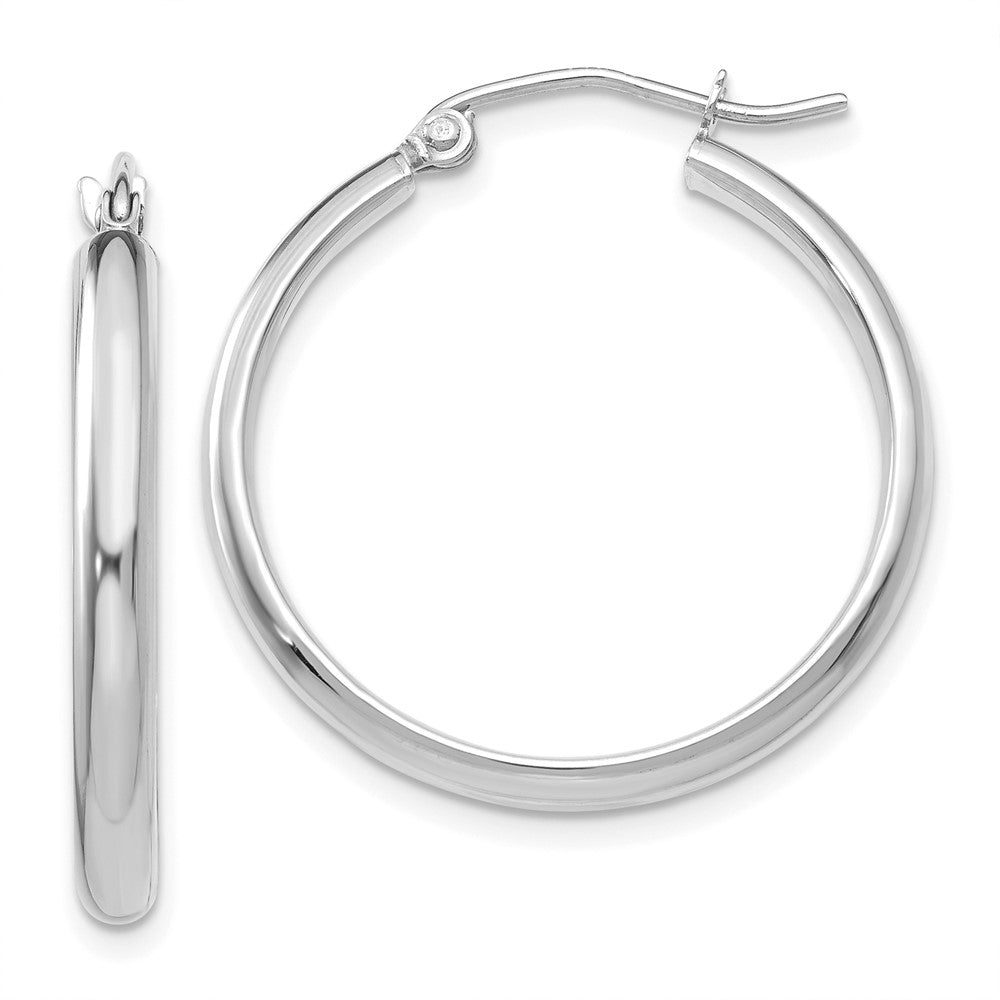 10K White Gold Polished Hoop Earring