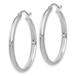 10k White Gold Polished Hoop Earring - Product Photo