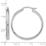10k White Gold Polished Hoop Earring - Product Photo