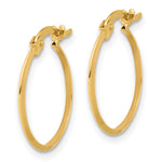 10K Yellow Gold Polished Knife Edge Hoop Earrings - Product Photo