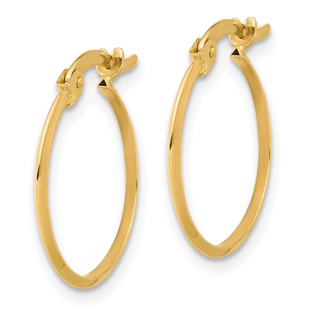 10K Yellow Gold Polished Knife Edge Hoop Earrings - Product Photo