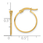 10K Yellow Gold Polished Knife Edge Hoop Earrings - Product Photo