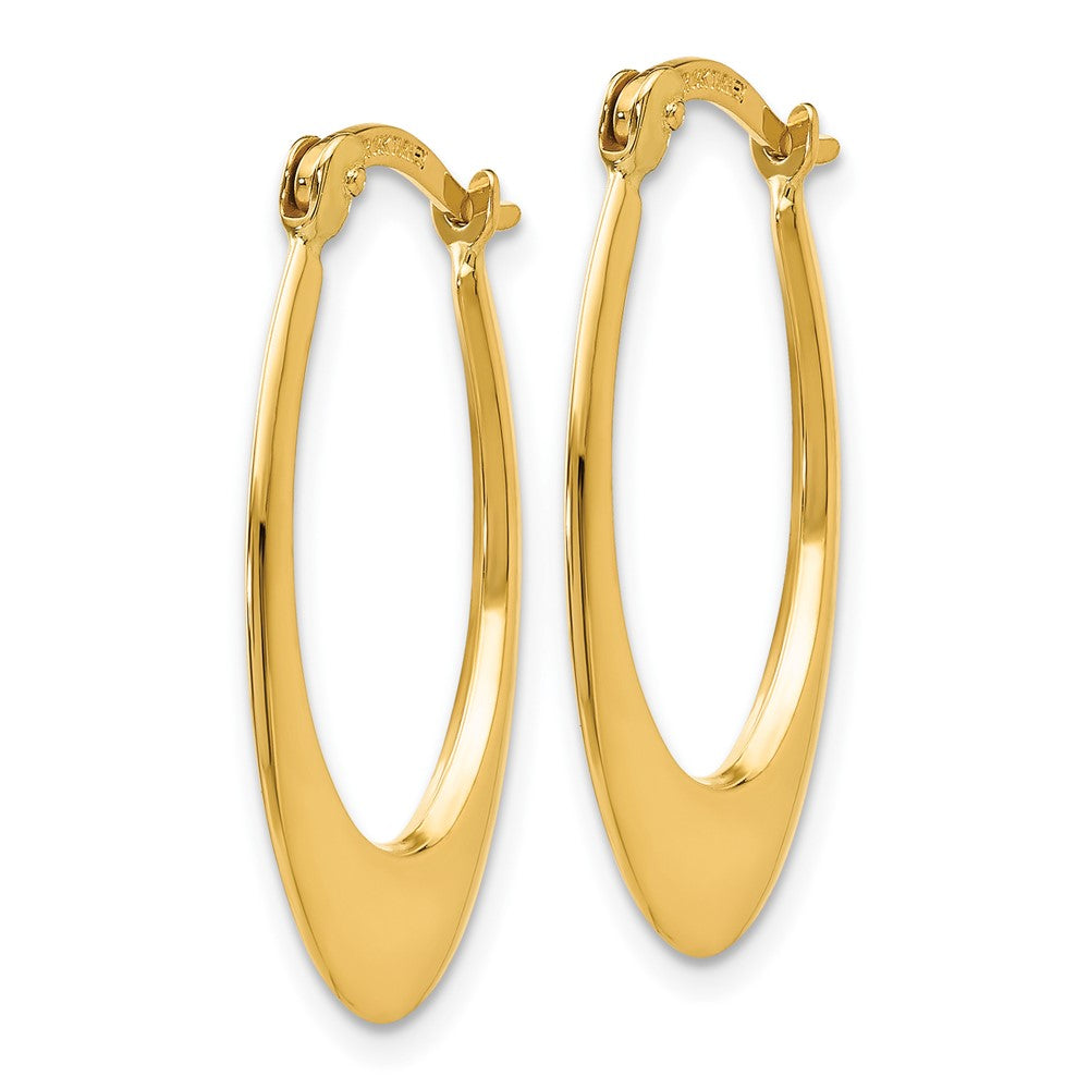 10K Yellow Gold Polished Hoop Earrings - Product Photo
