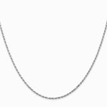 10K White Gold 1.3mm Diamond-Cut Machine Made Rope Chain Necklace 16"-24" - Product Photo