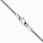 10K White Gold 1.3mm Diamond-Cut Machine Made Rope Chain Necklace 16"-24" - Product Photo
