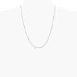 10K White Gold 1.3mm Diamond-Cut Machine Made Rope Chain Necklace 16"-24" - Product Photo