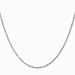 10K White Gold 1.6mm Diamond-Cut Machine Made Rope Chain Necklace 18"-24" - Product Photo