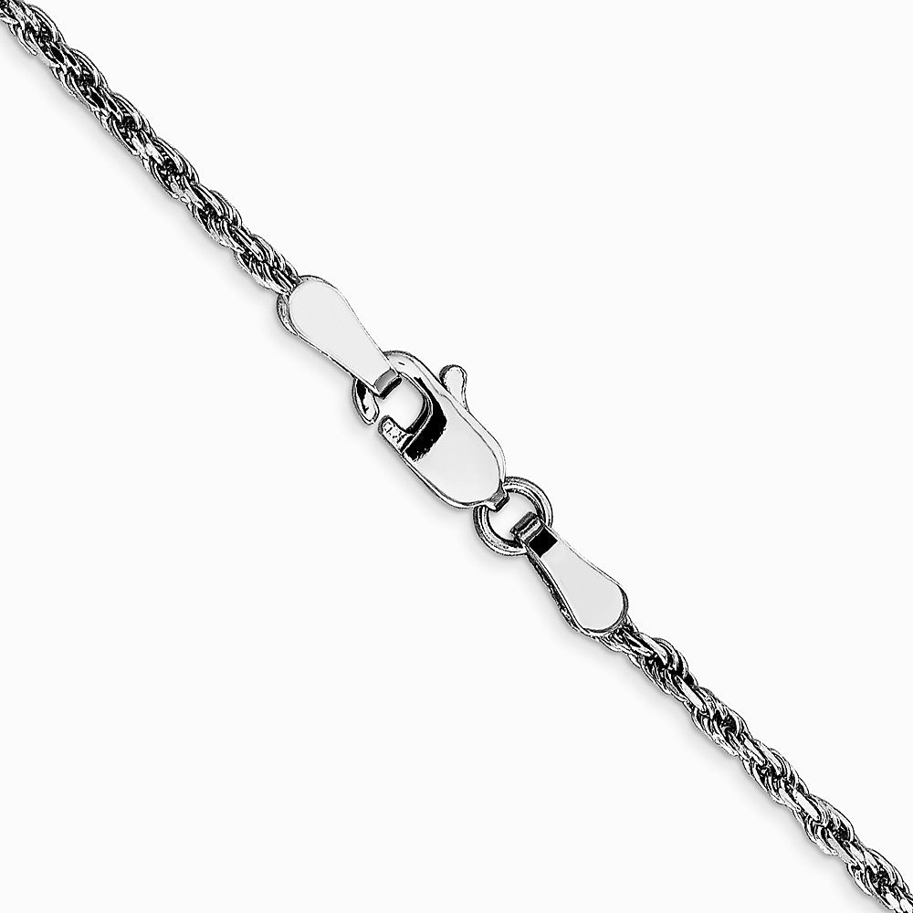 10K White Gold 1.6mm Diamond-Cut Machine Made Rope Chain Necklace 18"-24" - Product Photo