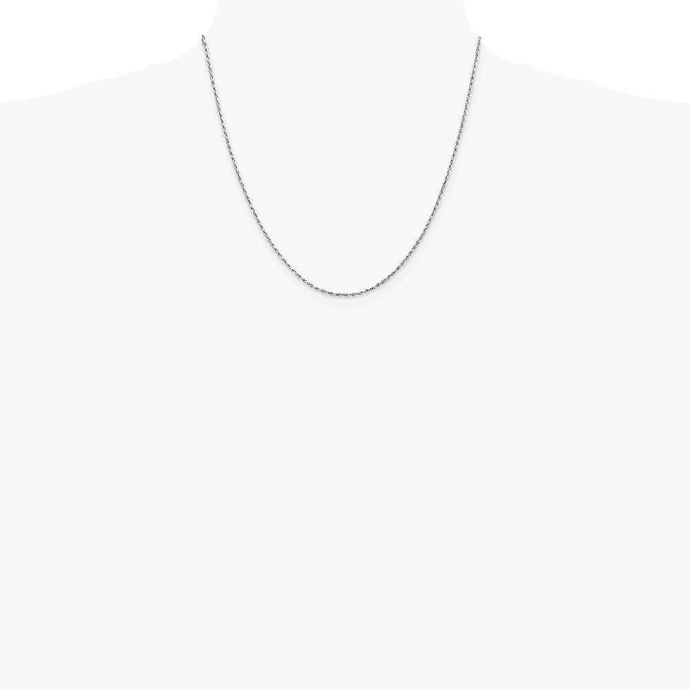 10K White Gold 1.6mm Diamond-Cut Machine Made Rope Chain Necklace 18"-24" - Product Photo