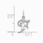 10K / 14K White Gold 10KW Diamond-cut Initial F Charm - Product Photo
