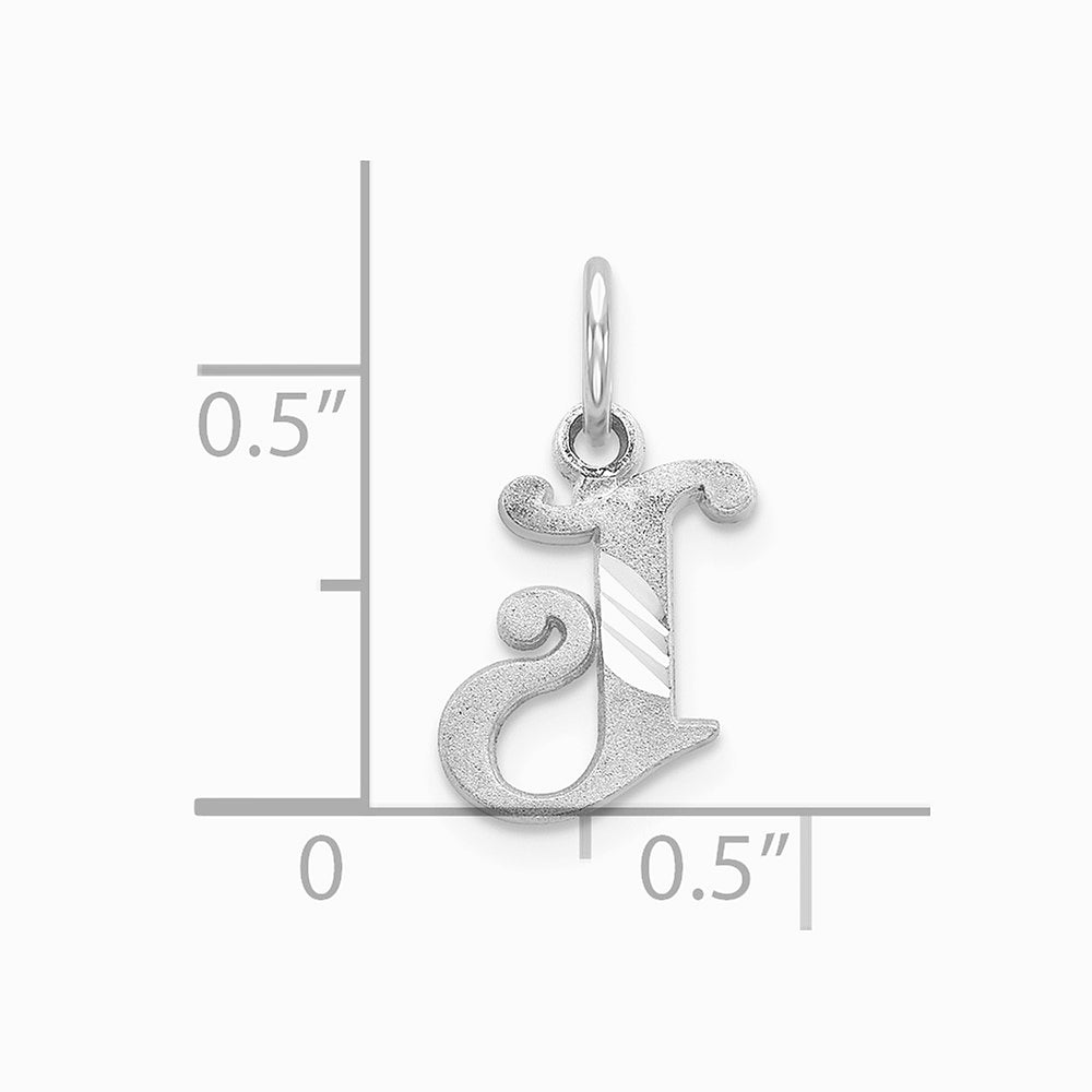 10K / 14K White Gold 10KW Diamond-cut Initial J Charm - Product Photo