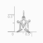 10K / 14K White Gold 10KW Diamond-cut Initial M Charm - Product Photo