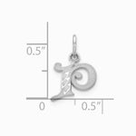10K / 14K White Gold 10KW Diamond-cut Initial P Charm - Product Photo