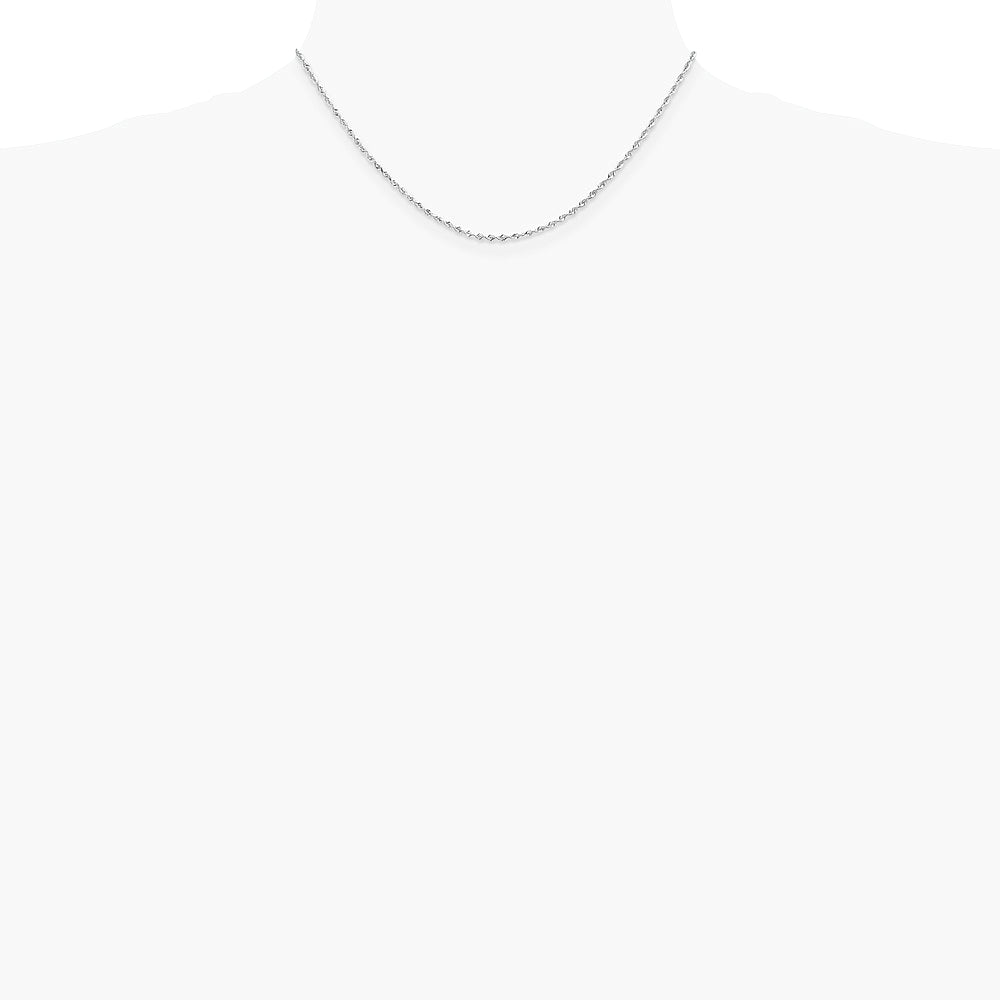 10K White Gold 1.85mm Diamond-Cut Quadruple Rope Chain Necklace 16"-30" - Product Photo