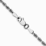 10K White Gold 2.25mm Diamond-Cut Quadruple Rope Chain Necklace 16"-30" - Product Photo