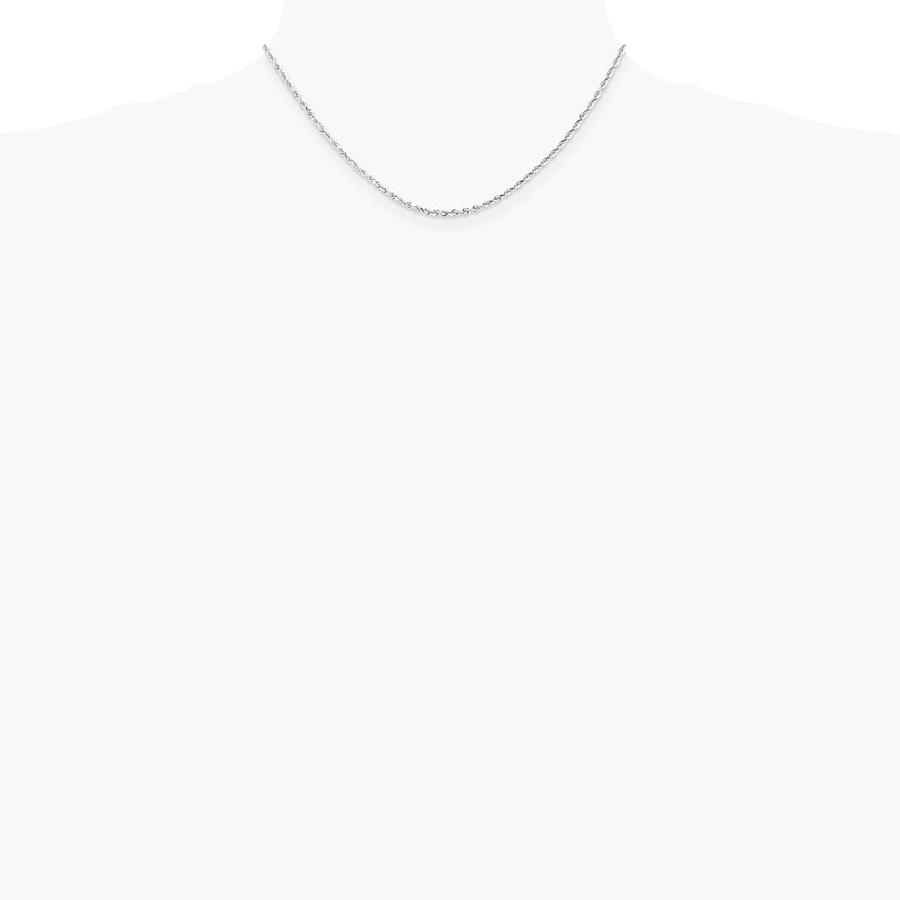 10K White Gold 2.25mm Diamond-Cut Quadruple Rope Chain Necklace 16"-30" - Product Photo
