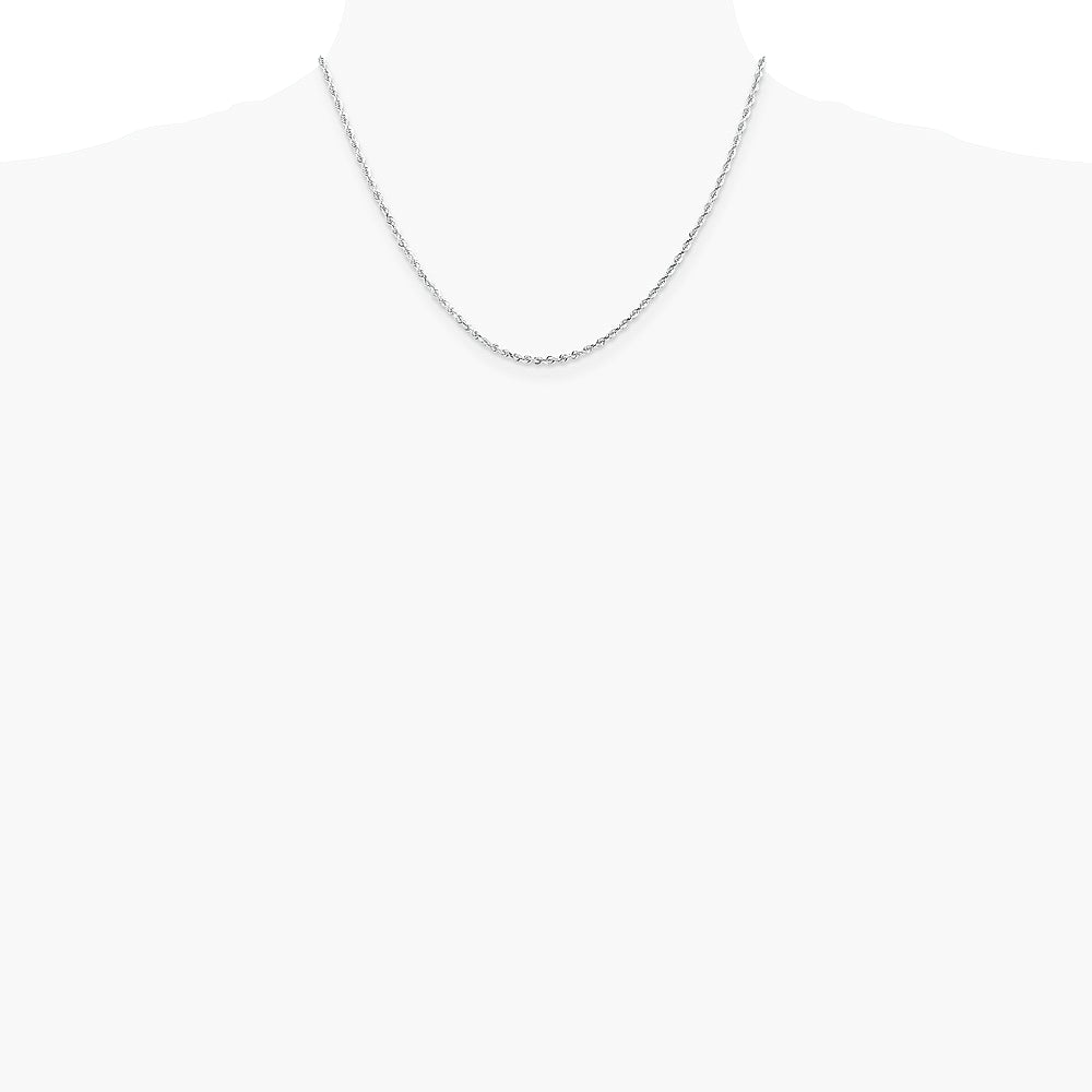 10K White Gold 2.25mm Diamond-Cut Quadruple Rope Chain Necklace 16"-30" - Product Photo