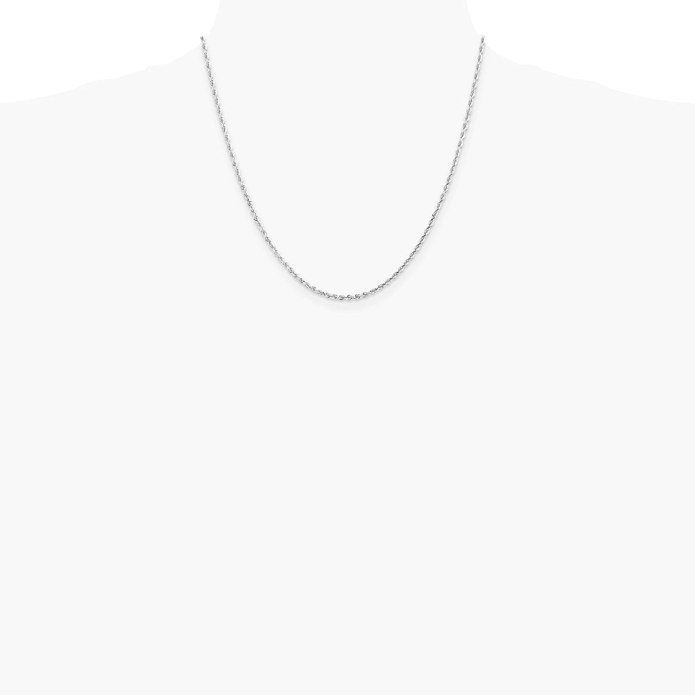 10K White Gold 2.25mm Diamond-Cut Quadruple Rope Chain Necklace 16"-30" - Product Photo