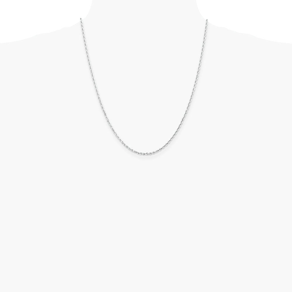 10K White Gold 2.25mm Diamond-Cut Quadruple Rope Chain Necklace 16"-30" - Product Photo
