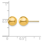 10K Yellow Gold Polished 7mm Ball Post Earrings - Product Photo
