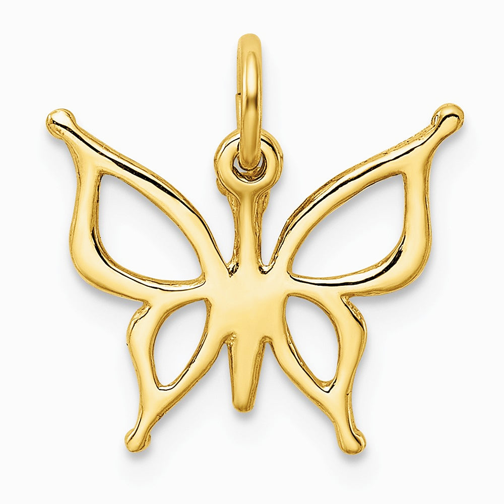 10K / 14K Yellow Gold Butterfly Charm - Product Photo