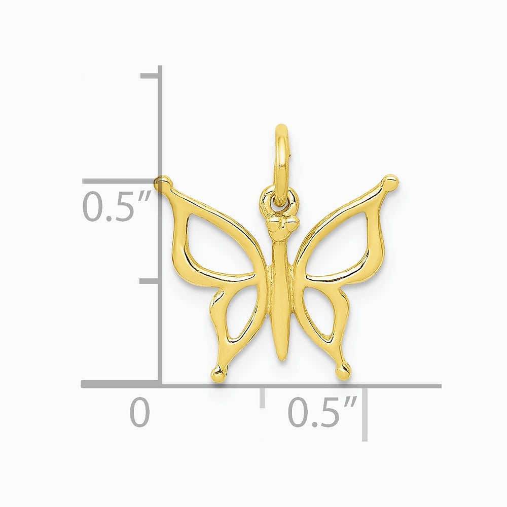 10K / 14K Yellow Gold Butterfly Charm - Product Photo