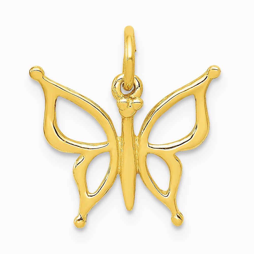 10K / 14K Yellow Gold Butterfly Charm - Product Photo
