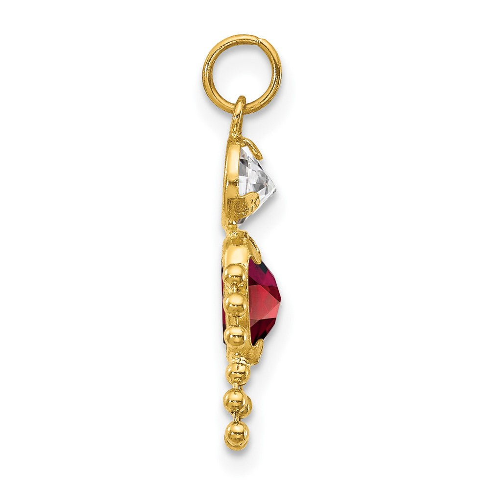 10K / 14K Yellow Gold January Boy Birthstone Charm - Product Photo