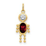 10K / 14K Yellow Gold January Boy Birthstone Charm - Product Photo